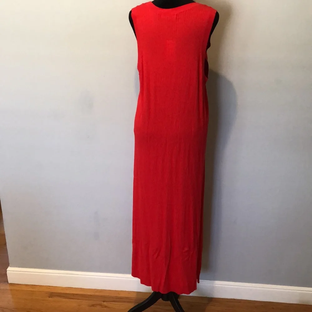 Banana Republic sleeveless red midi dress, XL TALL length - Picture 9 of 16